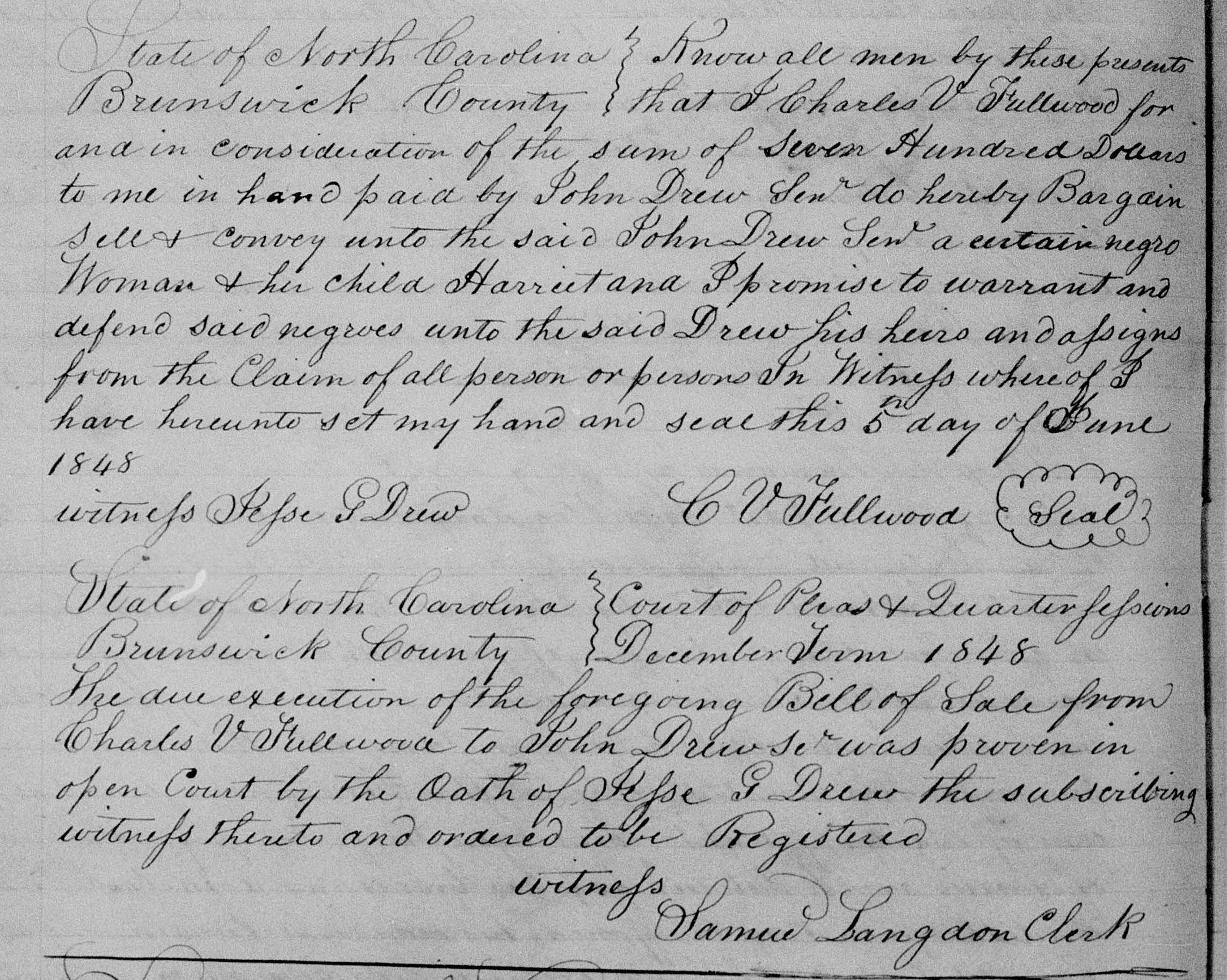 People Not Property Slave Deeds, Digital Library on American Slavery