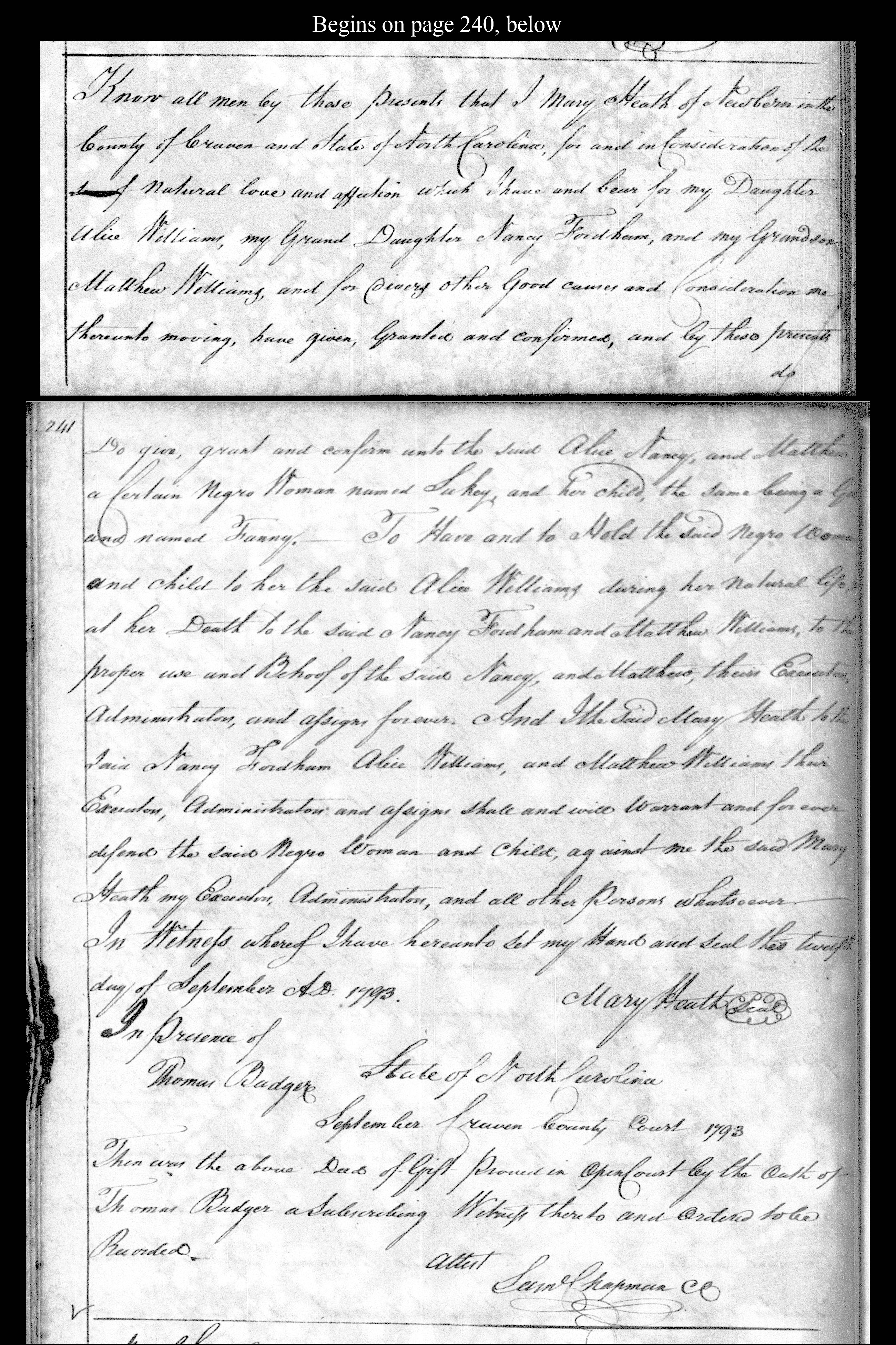 People Not Property Slave Deeds, Digital Library on American Slavery