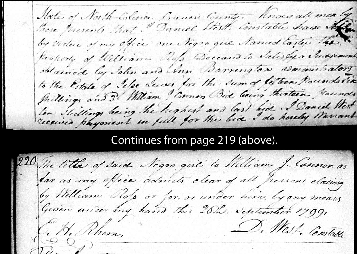 People Not Property Slave Deeds, Digital Library on American Slavery