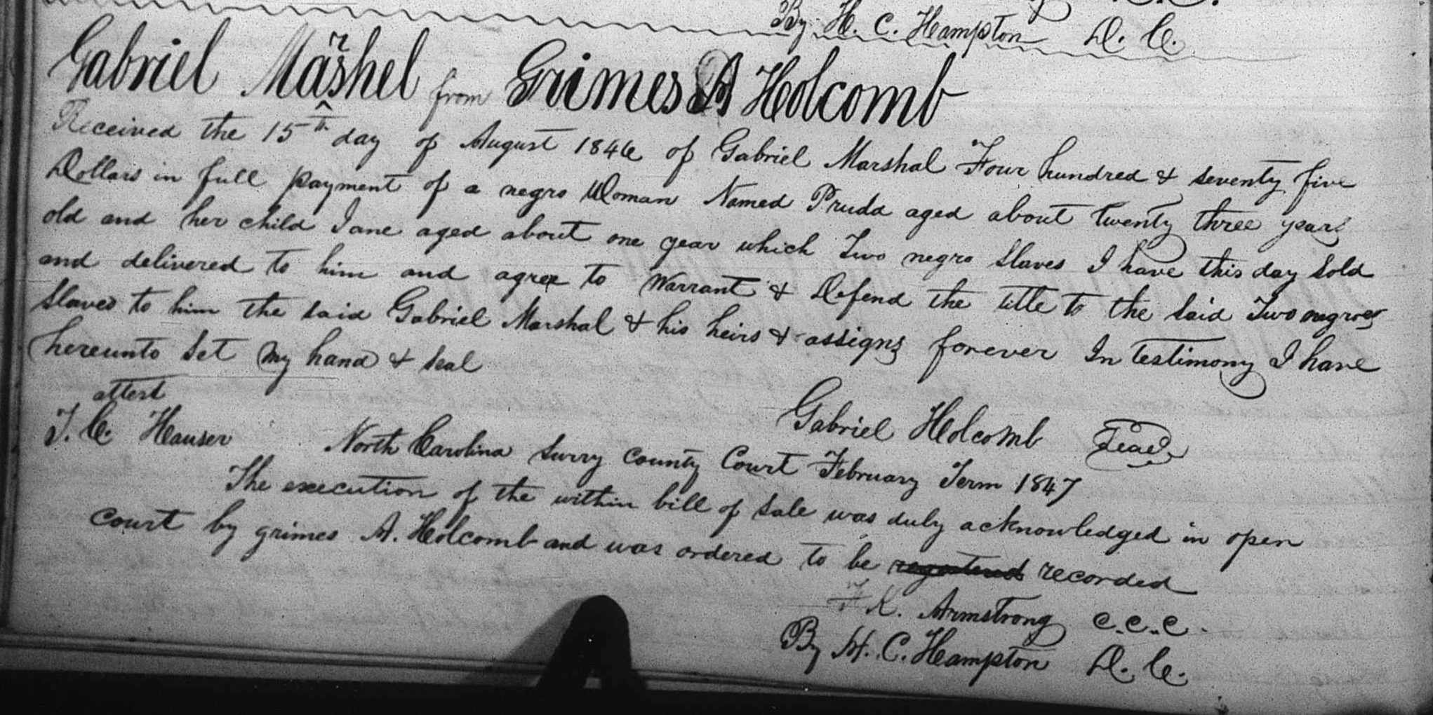 People Not Property Slave Deeds, Digital Library on American Slavery