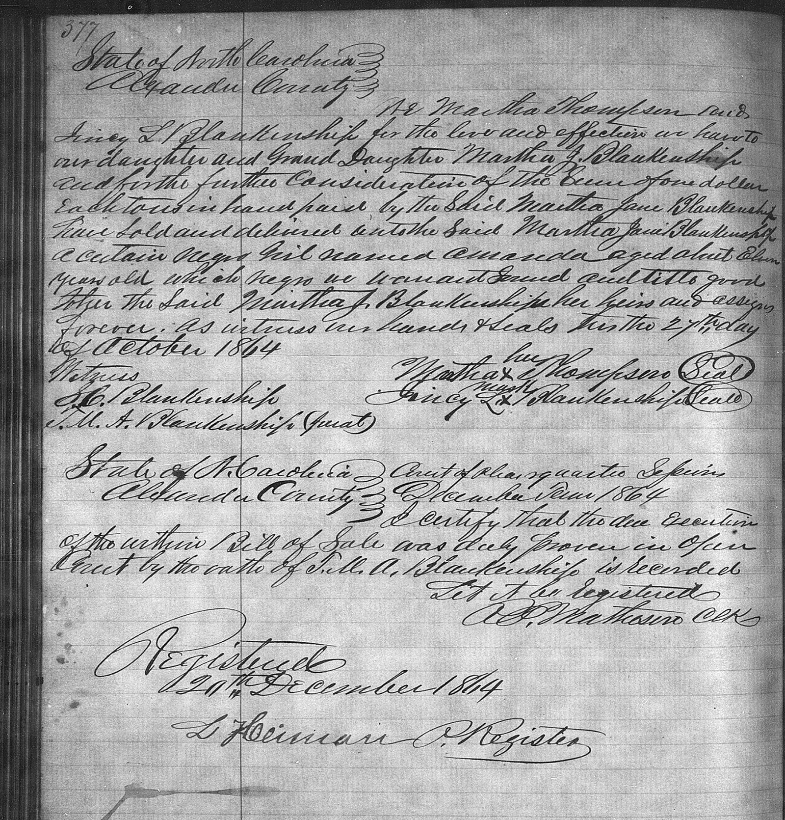 People not property slave deeds digital library on american slavery