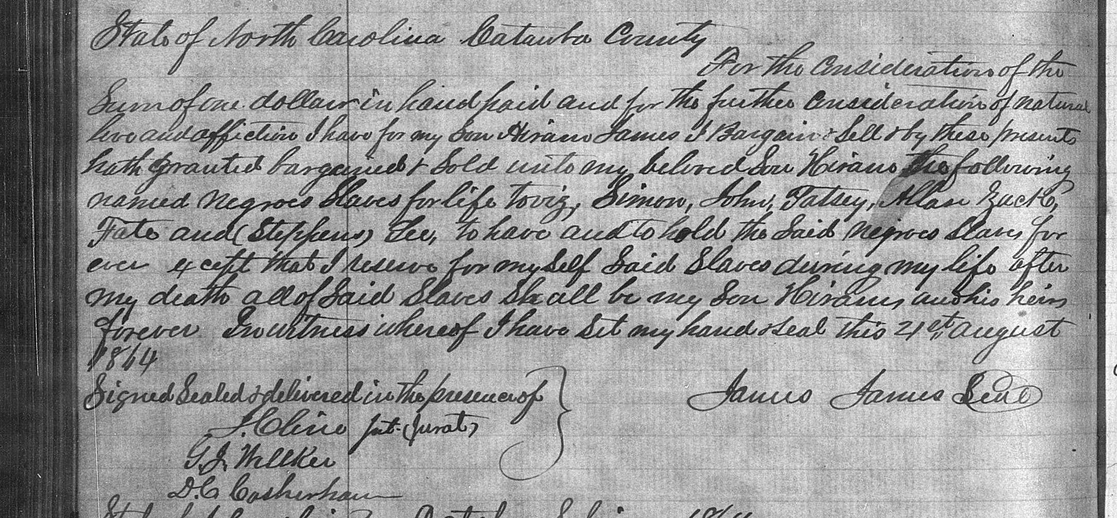 People not property slave deeds digital library on american slavery