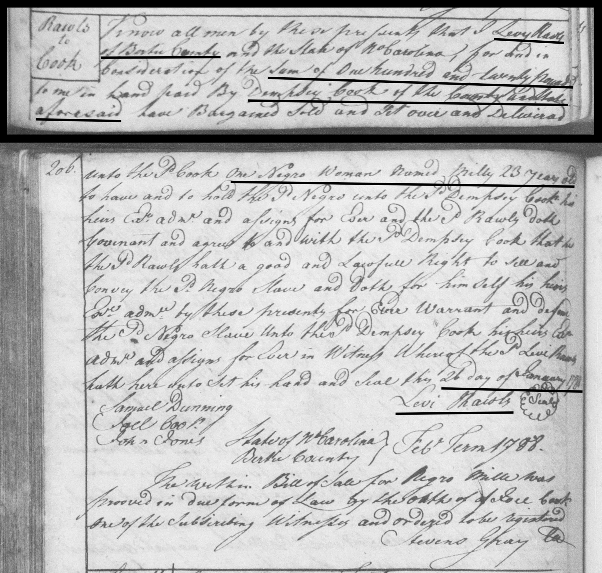 People Not Property Slave Deeds, Digital Library on American Slavery