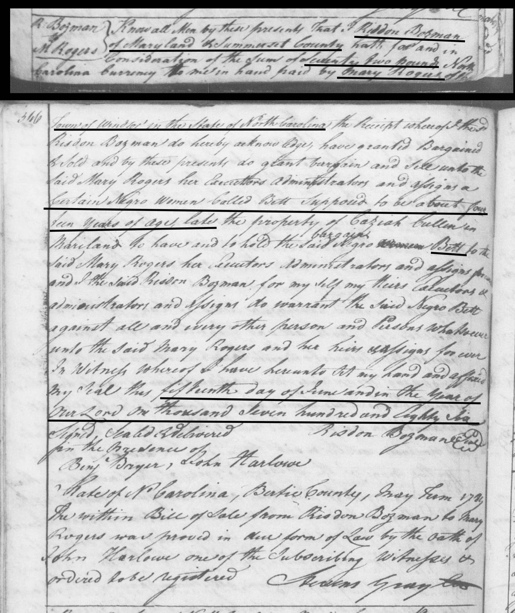 People Not Property Slave Deeds, Digital Library on American Slavery