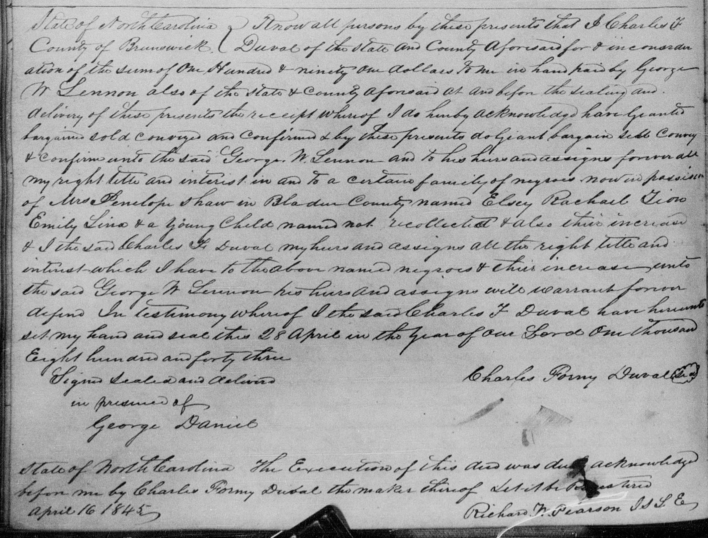 People Not Property: Slave Deeds, Digital Library on American Slavery