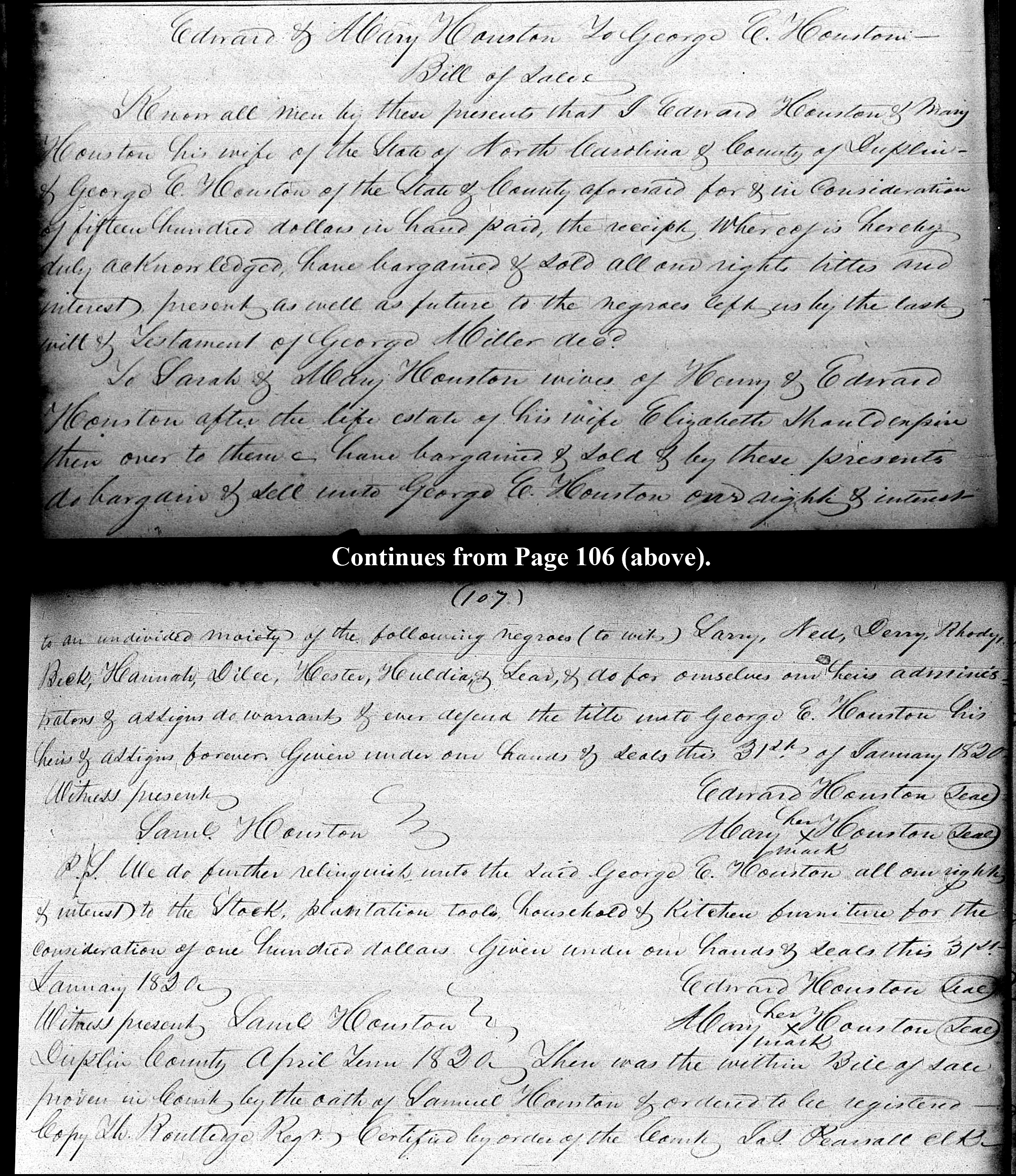 People Not Property Slave Deeds, Digital Library on American Slavery