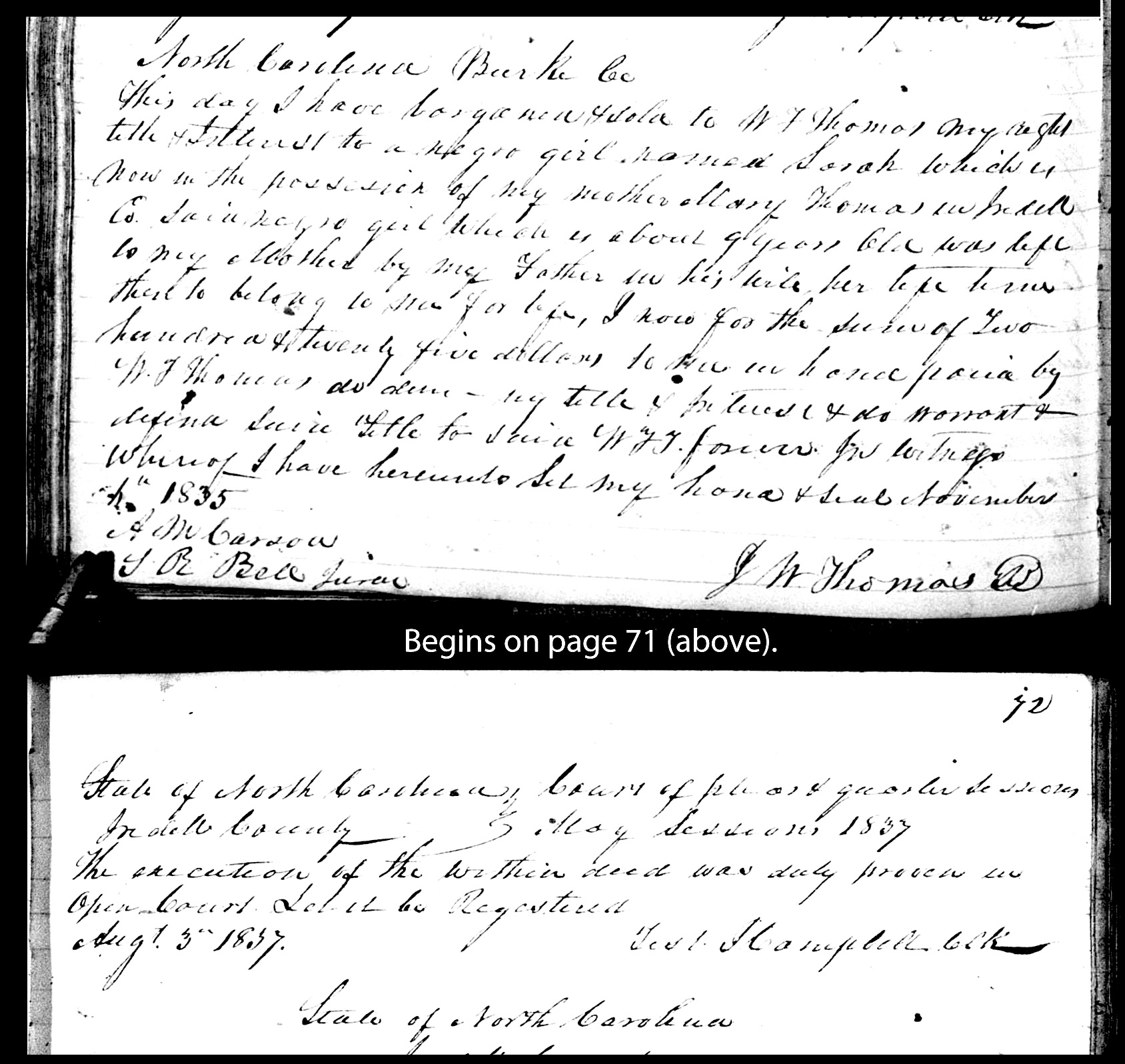 People Not Property Slave Deeds, Digital Library on American Slavery