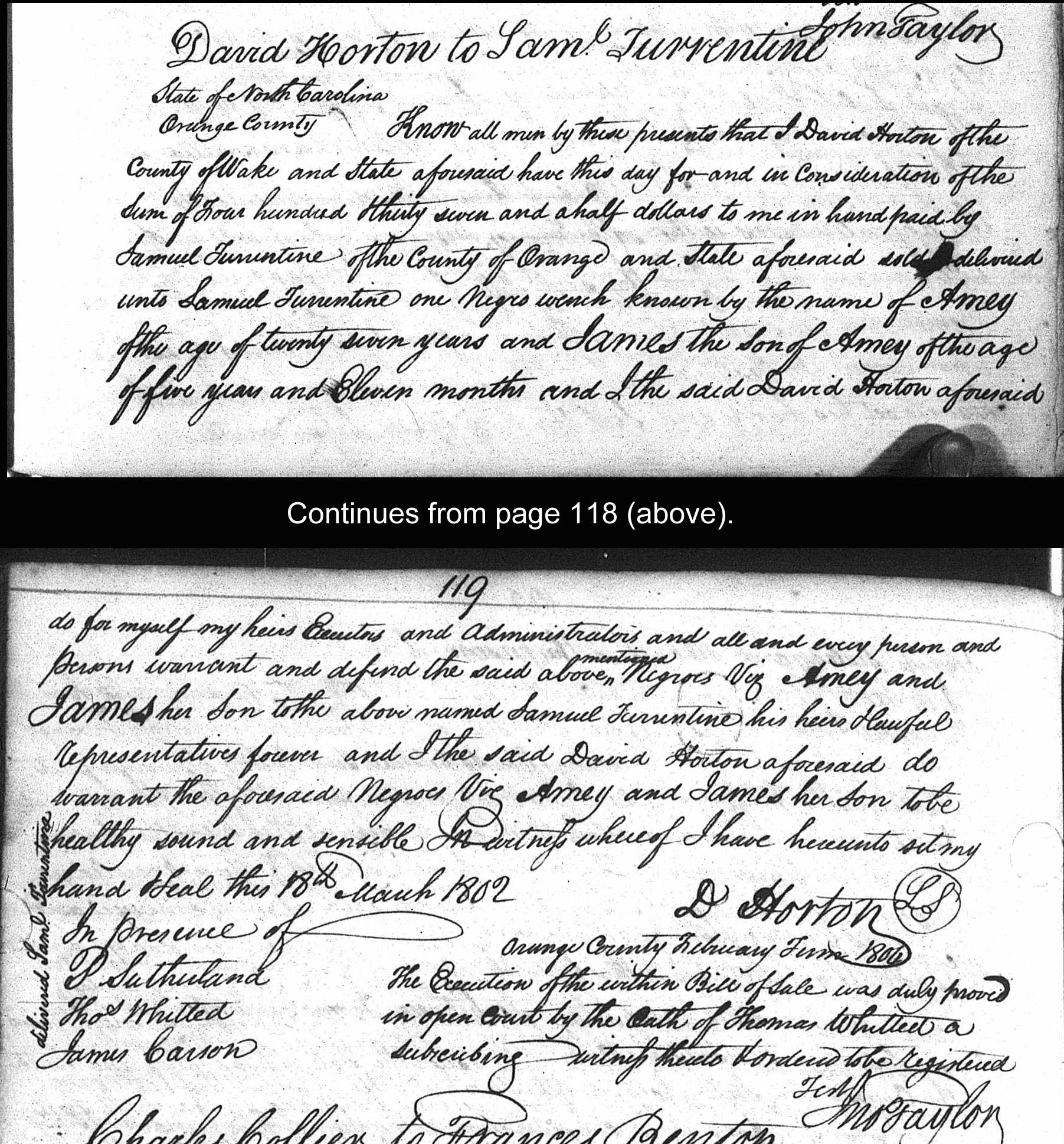 People Not Property Slave Deeds, Digital Library on American Slavery