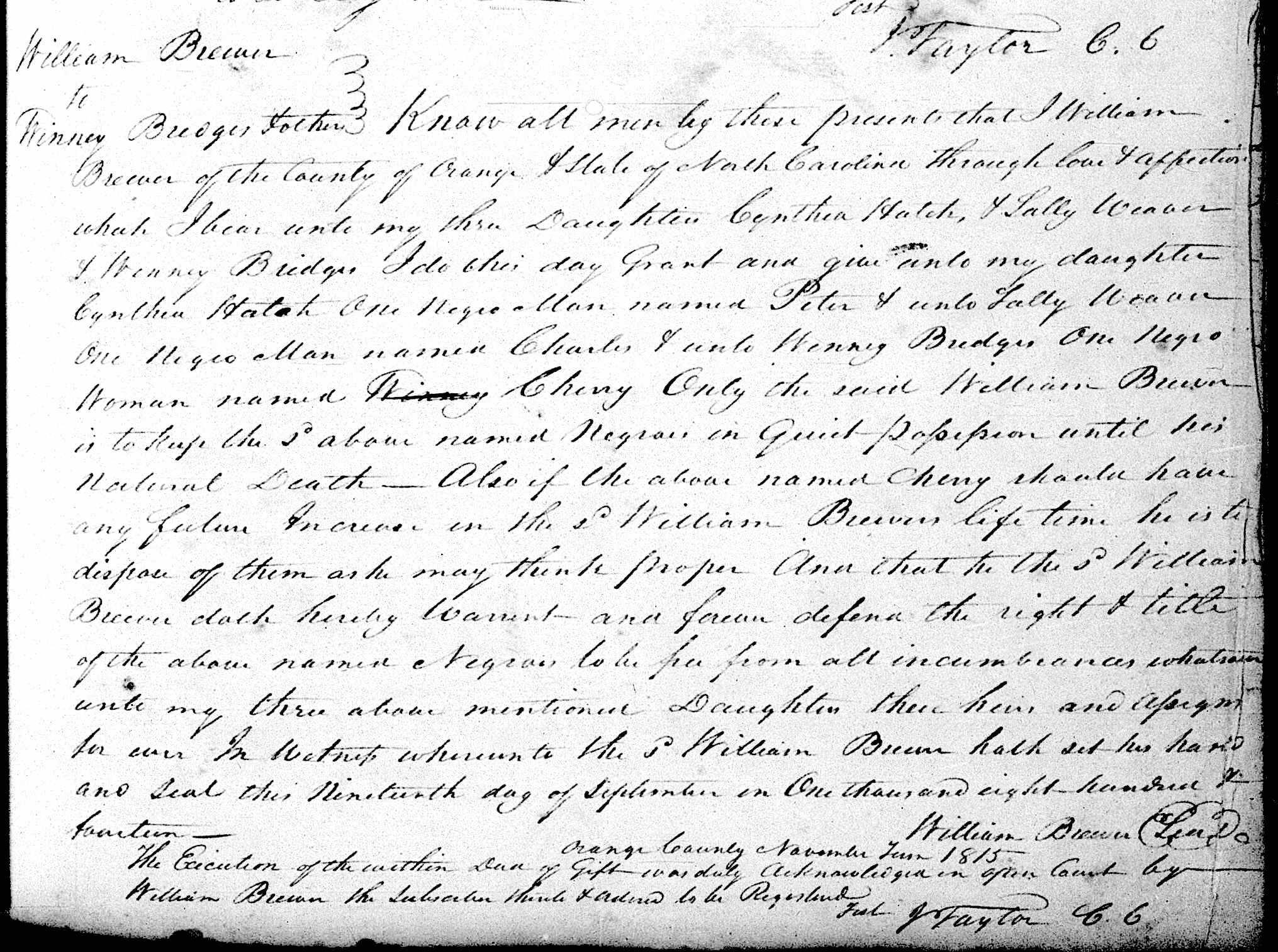 People Not Property Slave Deeds, Digital Library on American Slavery