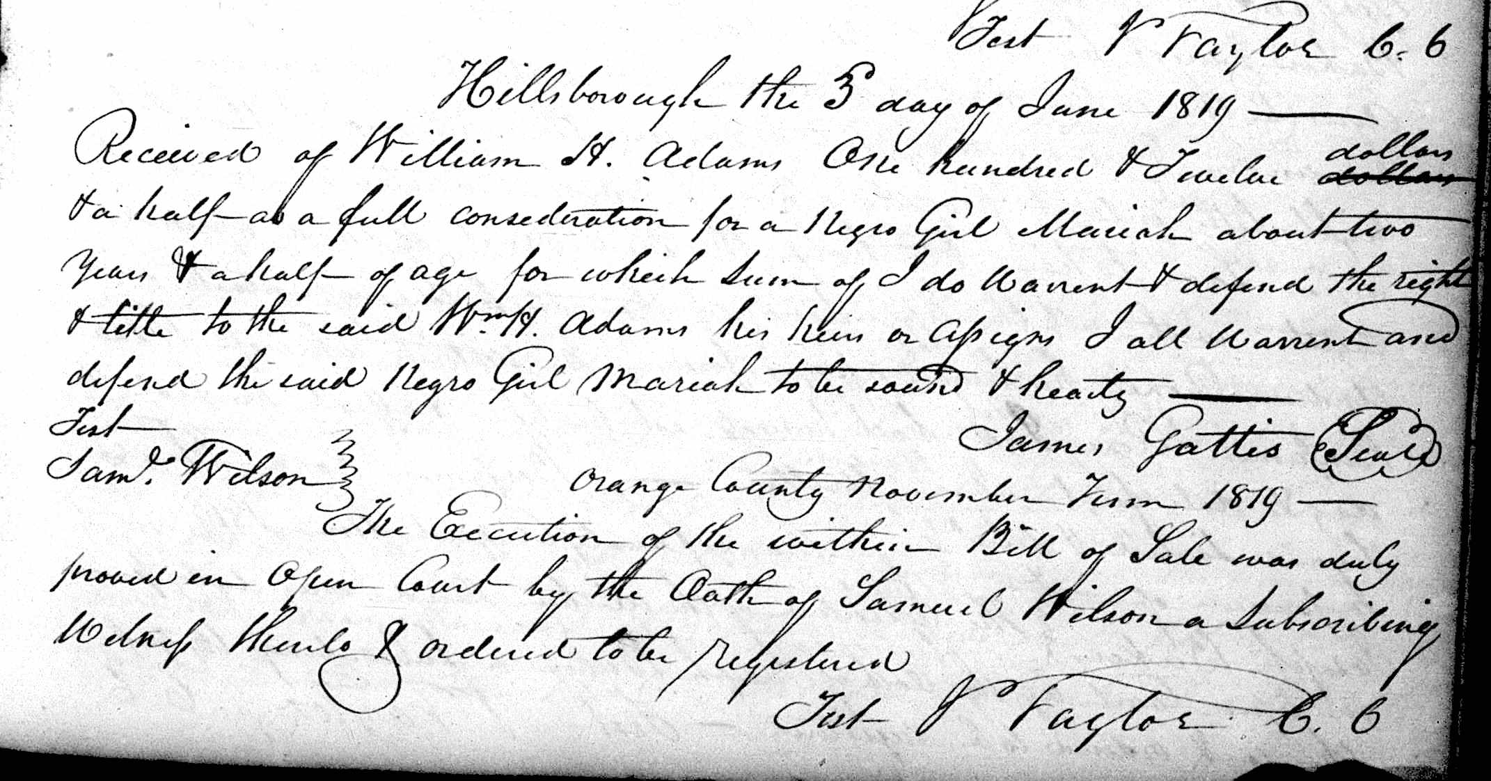People Not Property: Slave Deeds, Digital Library on American Slavery