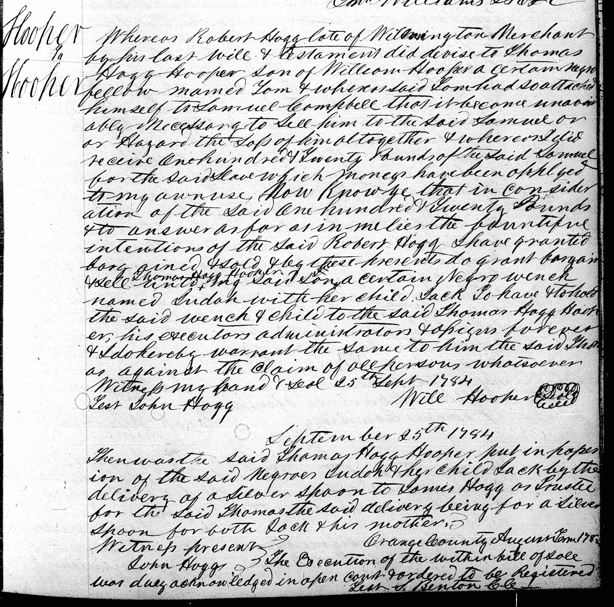 People Not Property Slave Deeds, Digital Library on American Slavery