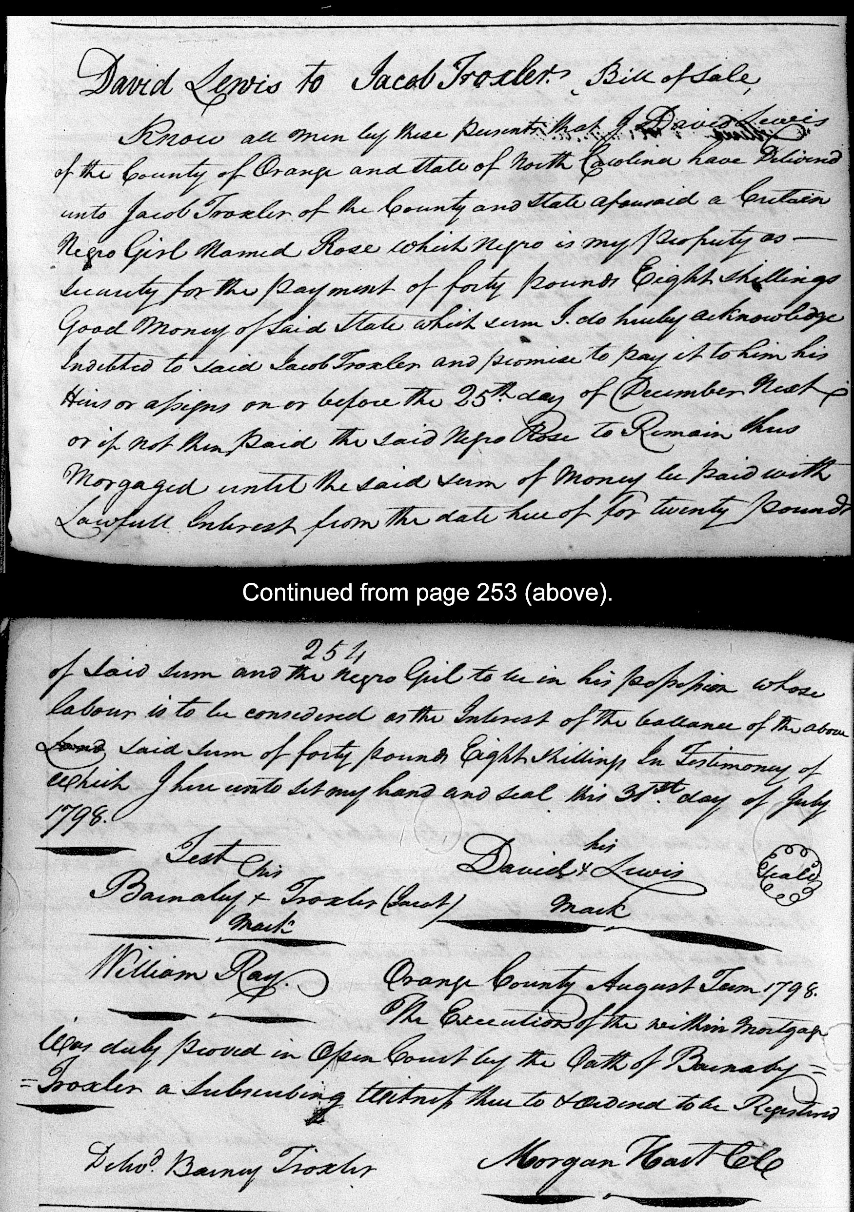 People Not Property Slave Deeds, Digital Library on American Slavery