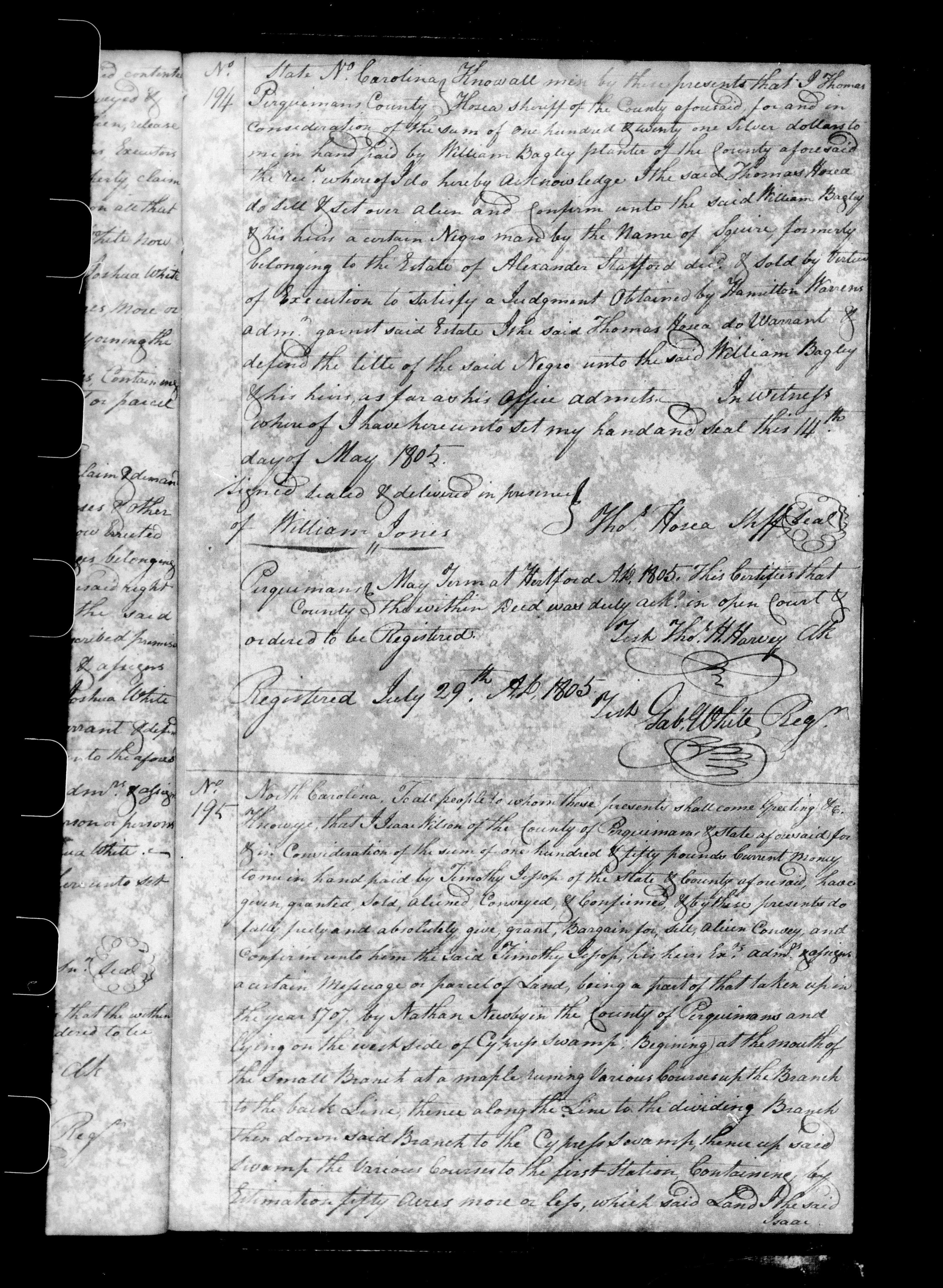 People Not Property Slave Deeds, Digital Library on American Slavery